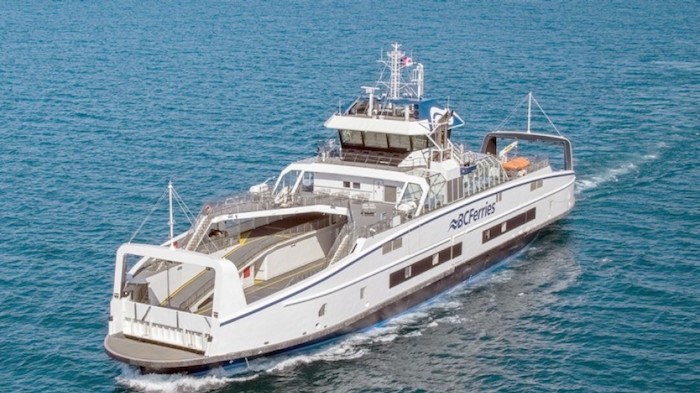  Island Class hybrid electric ferry conducting sea trials. Photo courtesy BC Ferries