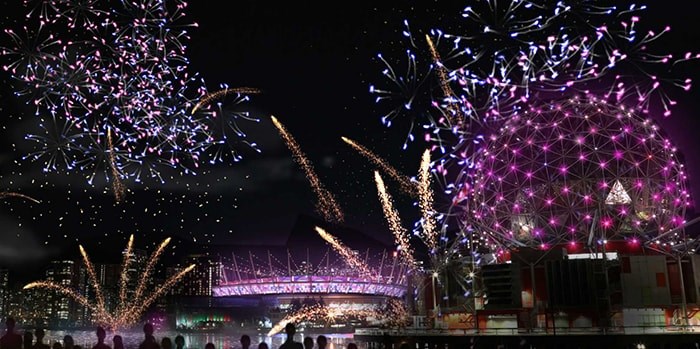  Debuting Dec, 31, 2020, the countdown fireworks celebration will be relocated to Concord Pacific Place and East False Creek. Photo: VNYECS