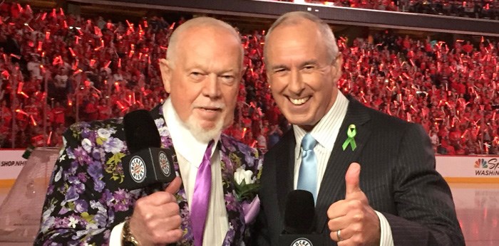  Don Cherry and Ron McLean on Hockey Night in Canada. Photo @CoachsCornerDC