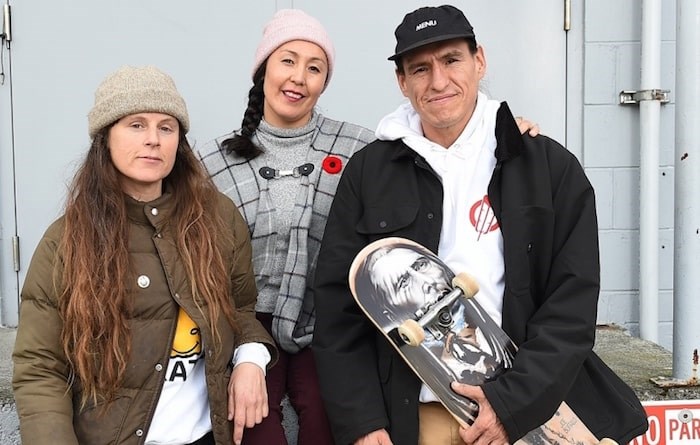  Michelle Pezel, Rose Archie and Joe Buffalo are helping organize this weekend’s All Aboard event on Granville Island. Photo Dan Toulgoet