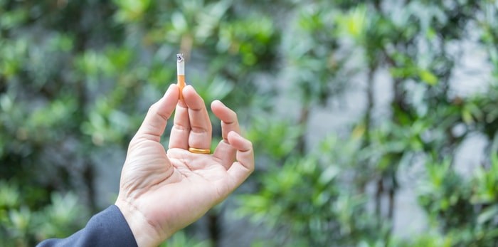  Cigarettes, cigars, pipes, bongs, joints, e-cigarettes, hookahs and vape pens are now verboten in city parks and plazas and on city paths in North Vancouver. Photo: Smoking outdoors/Shutterstock
