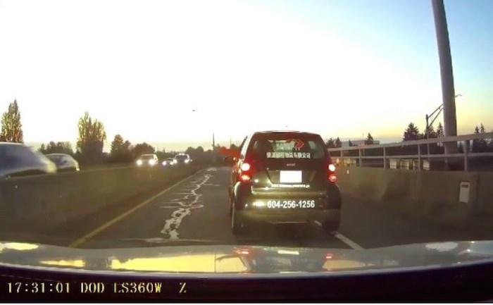  This driver, in a courier's vehicle, shows off some shocking driving habits in this video posted on Reddit recently. Screenshot