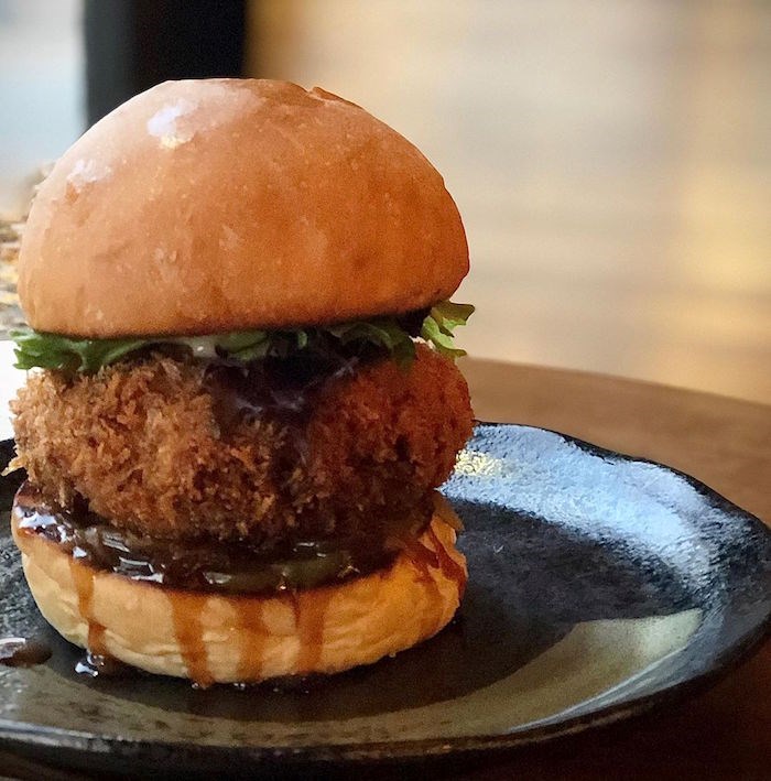  That's one epic burger at Dosanko. Photo: 