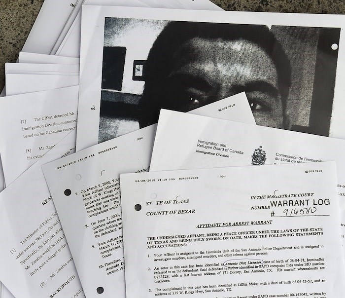  Some of the documents obtained by the Courier regarding the case of Edwin Yobani Zarabia (a.k.a. Antonio Diaz Lisenber). Photo Dan Toulgoet