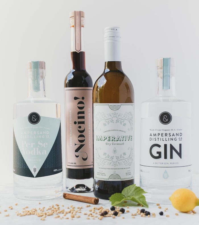  Gin, vodka, Nocino, and a vermouth round out the offerings from B.C.'s Ampersand Distilling. Photo courtesy Ampersand