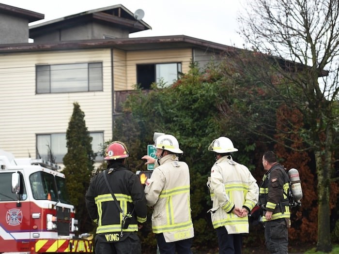  Vancouver police are now investigating Tuesday’s fire in Marpole as suspicious. Photo Dan Toulgoet