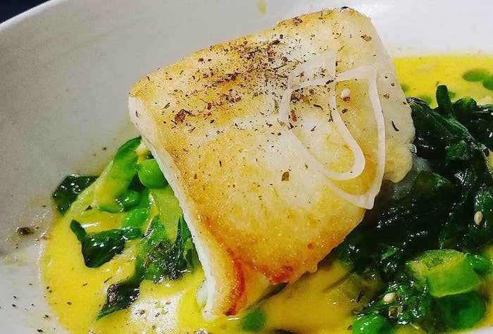  This halibut dish was on the summer lunch menu. 