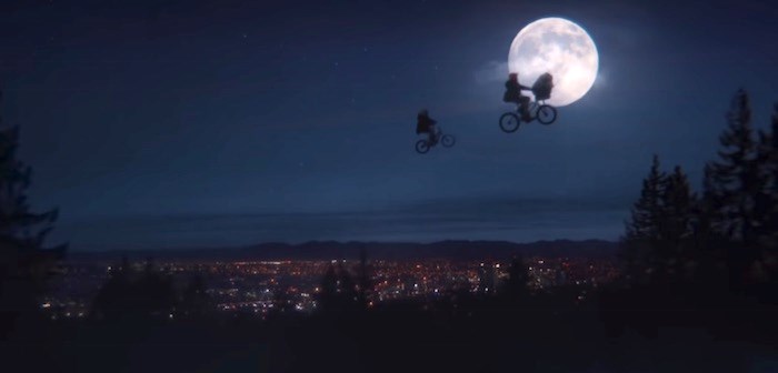  E.T. and his next generation of pals ride in the skies above...Vancouver. Screenshot/YouTube