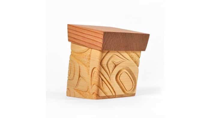  Photo: A bentwood box created by Burnaby artist James Michels for the Lattimer Gallery's charity auction.