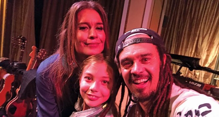  Dr. Renata Lewis-Arnott, Esme Arnott and musician Michael Franti at The Rocker's Ball fundraiser in San Francisco. The foundation granted Whistler's Mischa Arnott's wish to meet Katy Perry before her passing 18. Photo: Supplied