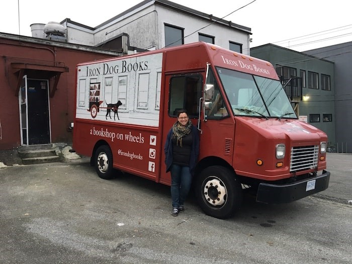  Hilary and Cliff Atleo’s bookstore on wheels has been a popular attraction at various festivals and farmer’s markets across the Lower Mainland. Photo Grant Lawrence