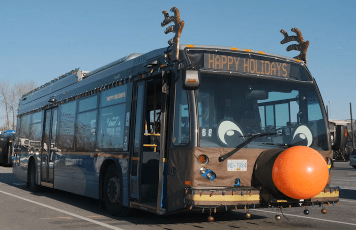  TransLink’s Reindeer Bus is back in service for the holidays. Photo: TransLink