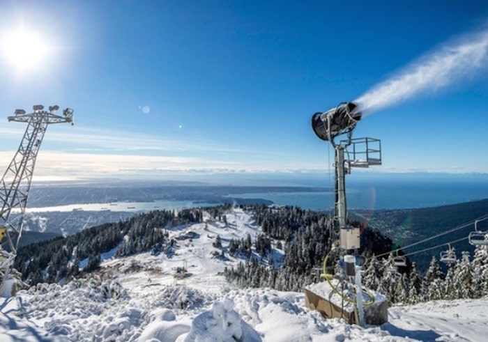  The snow-making system at Grouse Mountain, the first of its kind in B.C. when it was installed in the 1970s, still provides the resort with fresh snow when the flakes aren't falling from the clouds Photo supplied