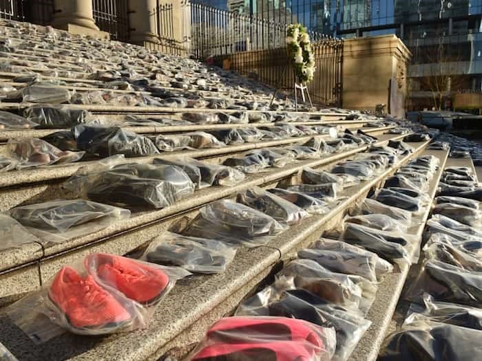  Friday marks the 17th annual Vancouver Shoe Memorial honoured women murdered in B.C. Photo: Dan Toulgoet