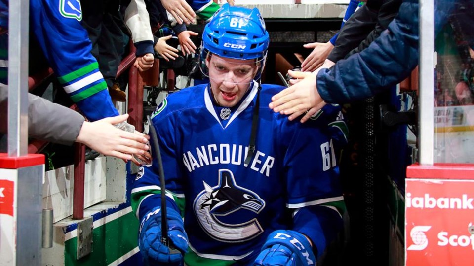 Evan McEneny playing in his first NHL game