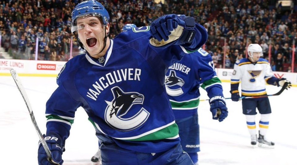 Bo Horvat celebrates a goal