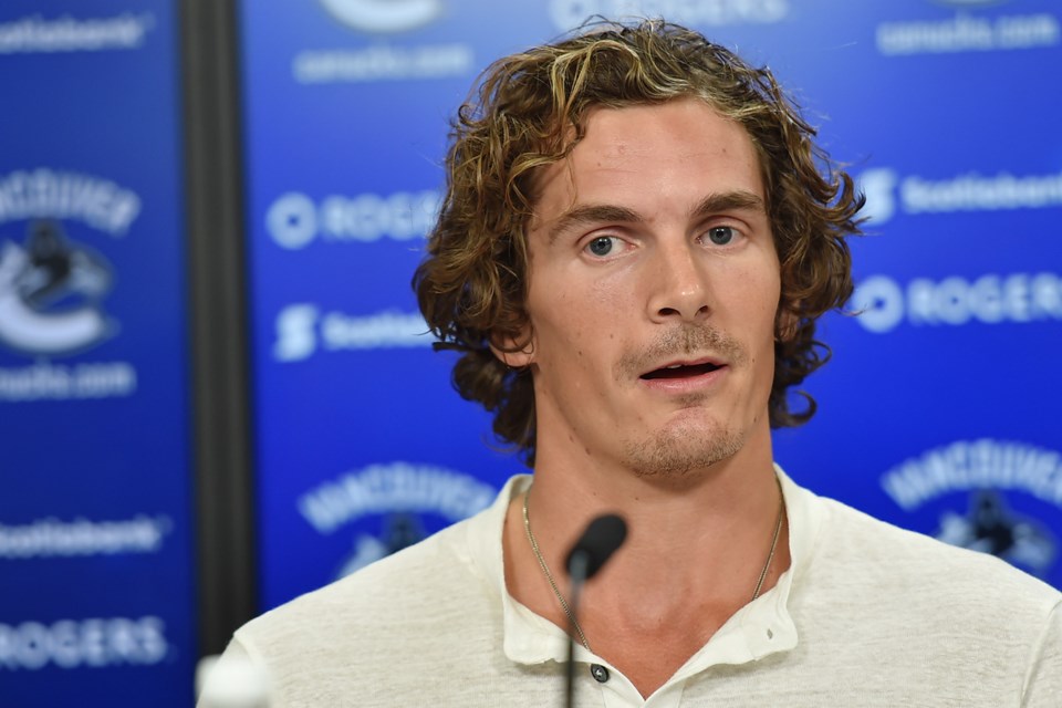 Loui Eriksson at the Canucks media day