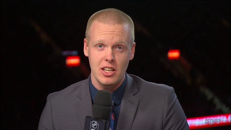 Ryan Biech on Sportsnet during a Canucks broadcast.