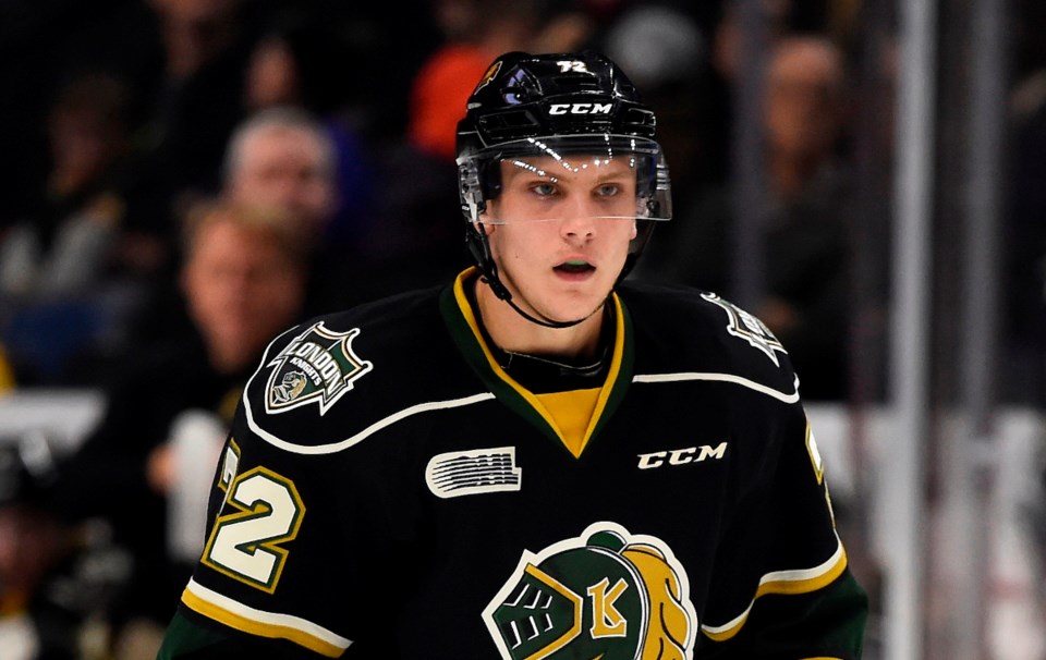 Alec Regula of the London Knights