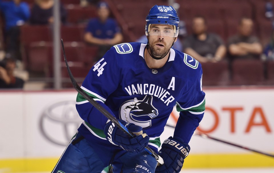 Erik Gudbranson skates for the Vancouver Canucks during the 2018-19 NHL season.