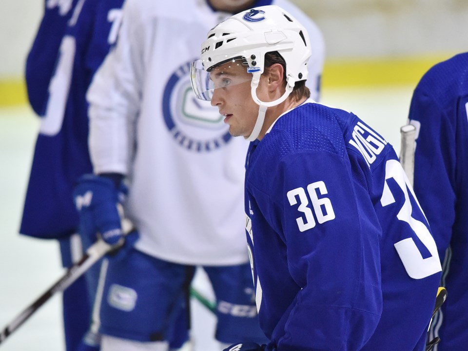 Nils Hoglander at the Canucks 2019 summer prospect development camp.