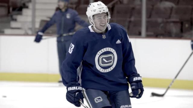 Quinn Hughes at Canucks prospect camp