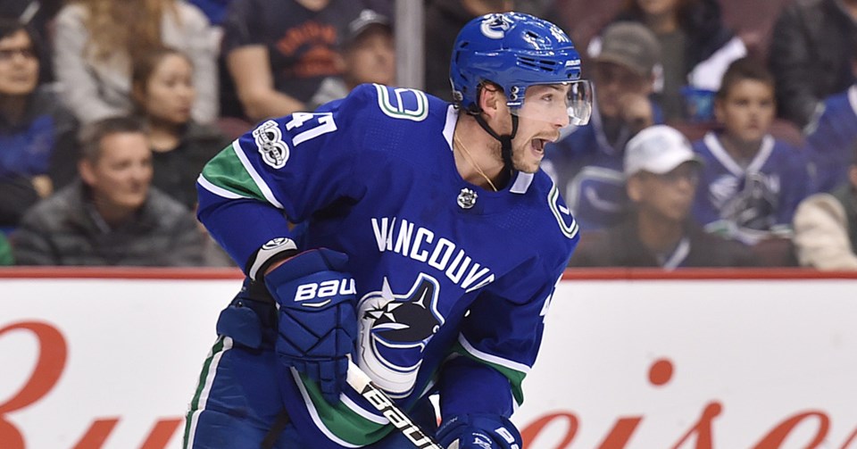 Sven Baertschi calls for the puck while playing for the 鶹ýӳCanucks.