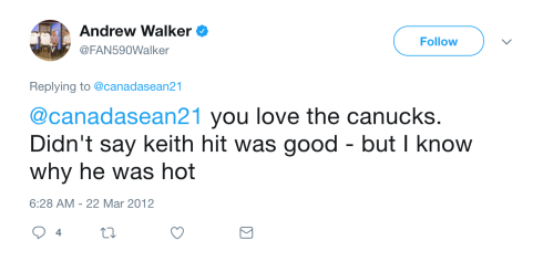 Andrew Walker knows why Keith was hot