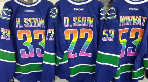 Vancouver Canucks pride jerseys