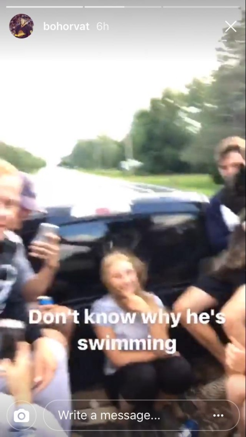 Bo Horvat Instagram Story Pickup Truck