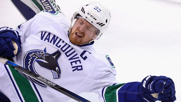 Henrik Sedin in some discomfort