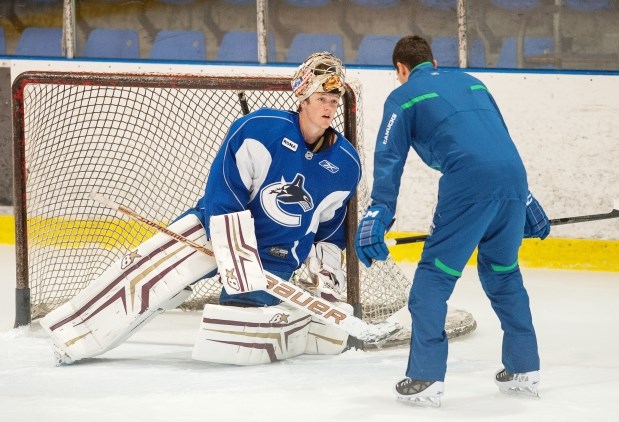 Thatcher Demko with Dan Cloutier