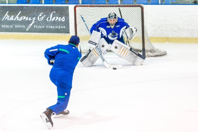 Michael Garteig at Canucks camp in 2014