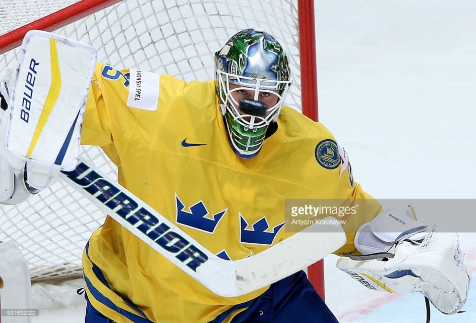 Jacob Markstrom controlling a puck with his mind