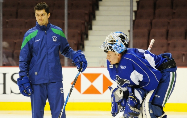 Cloutier in goal