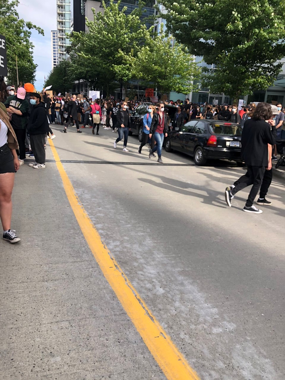 road cleared for ambulance bl protest vancouver by elana