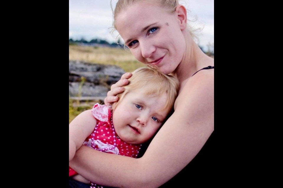 MaryAnn Fallow with her daughter Sophia. She lost her battle to substance abuse back in May. Now her parents are in the process of adopting Sophia who has a rare genetic syndrome. (via Fallow family)