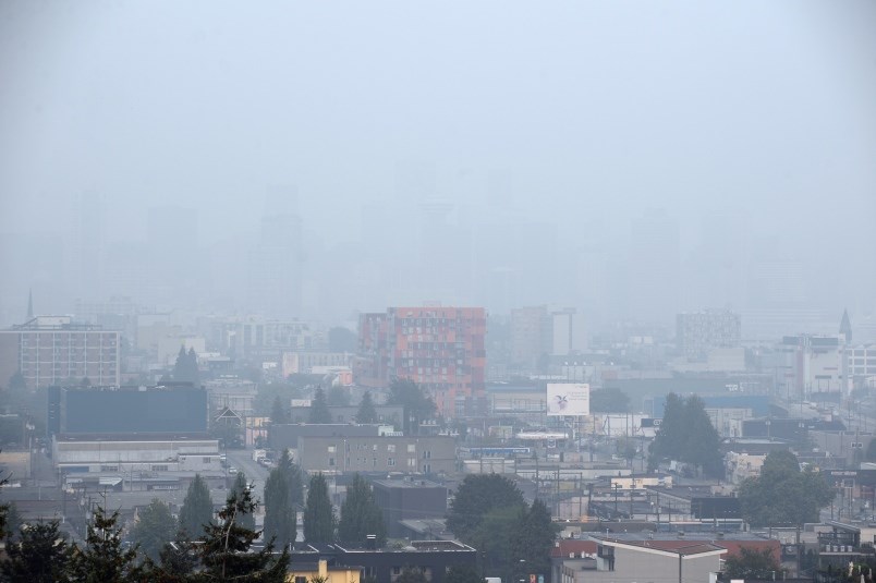 FireSmoke Canada’s forecast shows that by 1 p.m. on Friday Metro Vancouver will see the highest concentration of particulate matter.