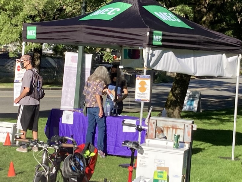 HUB Cycling partnered with the City of New Westminster on Streets for People events in 2020, including an event on and near the McInnis overpass.