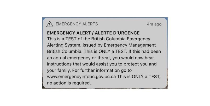 B.C. conducting emergency alert test this week - Prince George Citizen