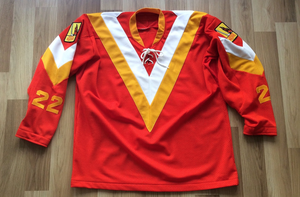 Custom-designed Canucks/Blazers hybrid jersey. photo: Wafflebored