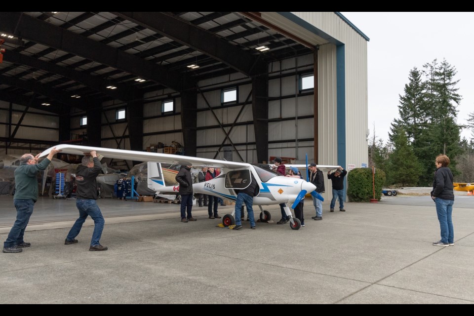Sealand Flight’s all-electric Velis Electro aircraft has arrived in Campbell River after a three-month journey, from production in Slovenia to its new home on Vancouver Island. VIA SEALAND FLIGHT