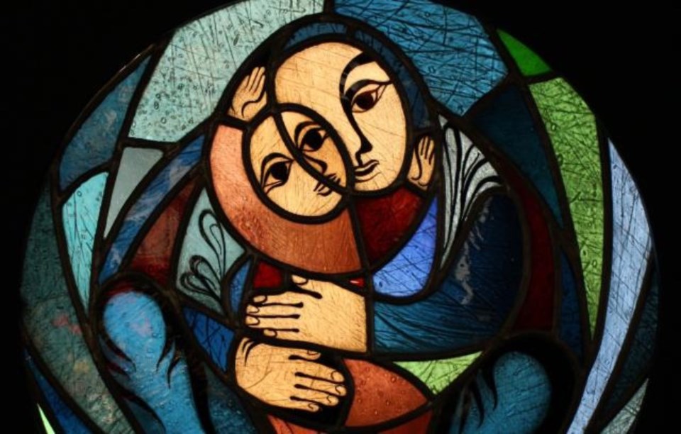 Mary and Jesus Stained GlassImage by Hanneke Visschers from Pixabay