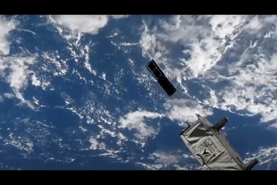 UVic's ORCASat was deployed from the International Space Station on Thursday, Dec. 29, 2022. VIA YOUTUBE