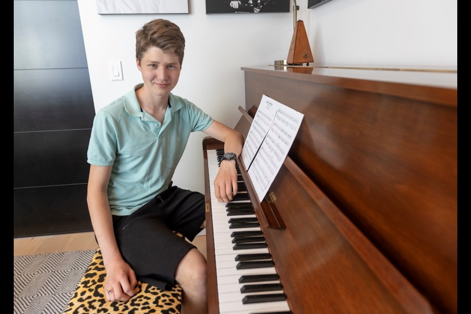 Liam Ray composed a song for a young solider who died on D-Day as part of the Music for Veterans program. DARREN STONE, TIMES COLONIST