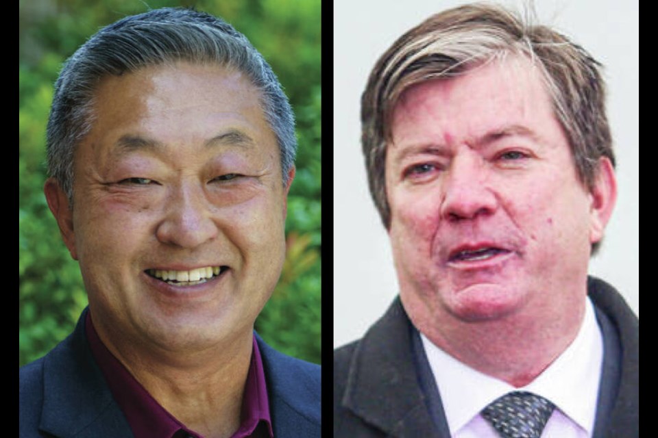 Colwood Coun. Doug Kobayashi, left, and Mayor Rob Martin both plan to run for mayor in the Oct. 15, 2022, election. PHOTOS COURTESY DOUG KOBYASHI | ADRIAN LAM, TIMES COLONIST