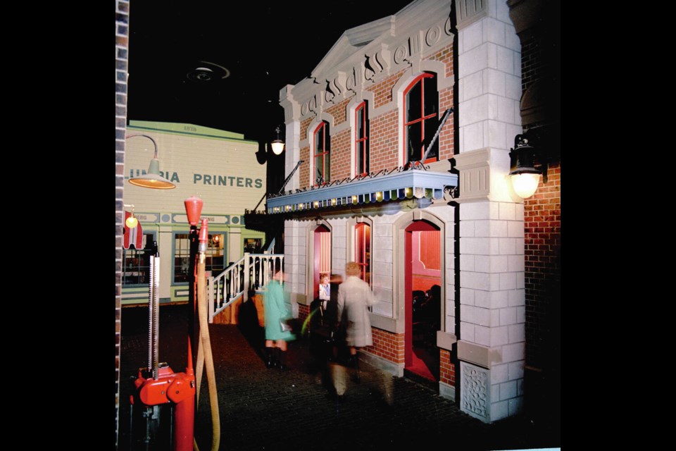 Some of the museum's first guests tour the Old Town exhibit in 1972. ROYAL B.C. MUSEUM ARCHIVES 