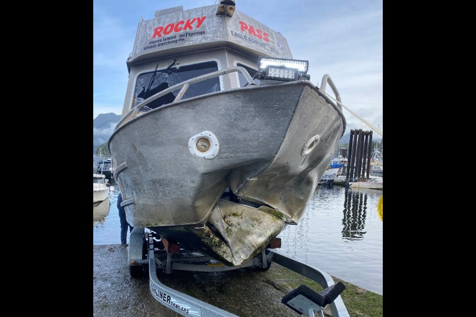 The water taxi, Rocky Pass, has been seized by the RCMP as Mounties investigate a crash near Tofino on Tuesday, Jan. 25, 2022. RCMP 