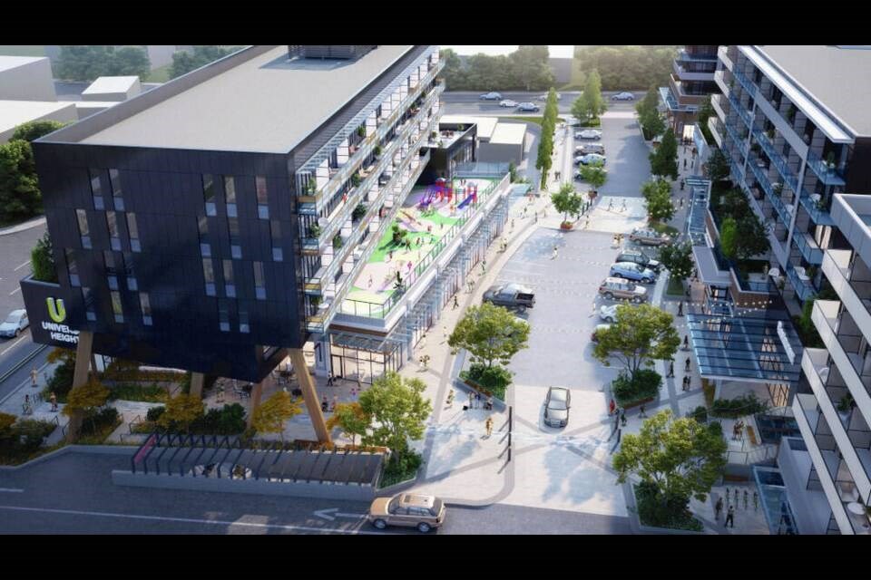 Artist's rendering of redevelopment plans for University Heights shopping centre in Saanich. Courtesy of Wesbild Holdings 