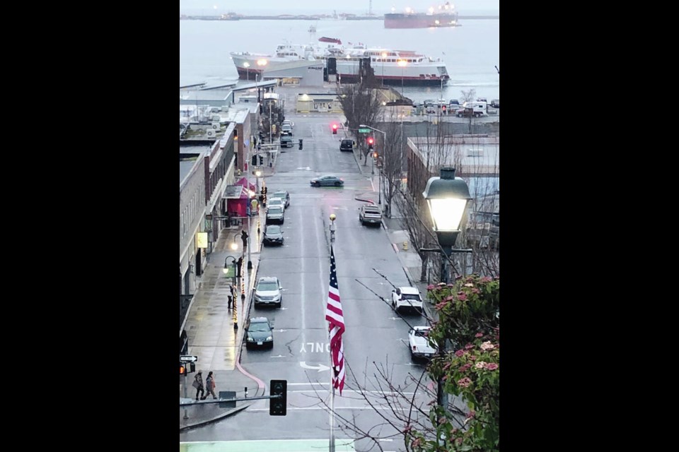 The MV Coho docks in Port Angeles on Monday, the day Canada eased up its testing requirements, allowing travellers to use rapid-antigen tests in place of molecular versions such as PCR tests. TIMES COLONIST 